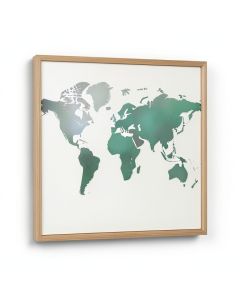 World Map On Wood By Jamie Macdowell - Wrapped Canvas Print (synthetic illustration; no displayed measurements)
