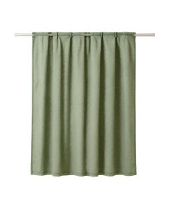 Reed Canyon Shower Curtain Hanging Flat From A Plain Rod - Green