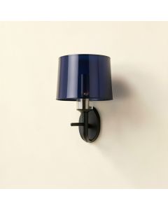 Holly Crest Wall Sconce Mounted On A Plain Wall - Navy (synthetic illustration; no displayed measurements)