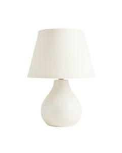Maple Canyon Table Lamp With A Plain Fabric Shade - White