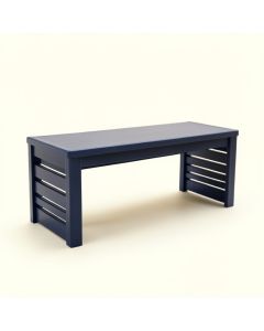 Pine Branch Narrow Outdoor Storage Bench - Navy (synthetic illustration; no displayed measurements)