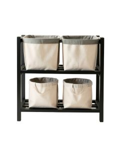 Rowan Bluff Laundry Sorting Station With Plain Removable Bags - Black (synthetic illustration; no displayed measurements)