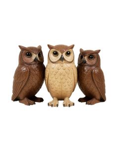 Yorkshire Solar Owl 3 Piece Statue Set