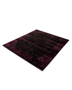 Amskroud Collage Hand-Tufted Black/Dark Magenta Area Rug