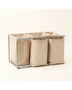 River Bridge Laundry Sorting Station With Plain Removable Bags - Beige (synthetic illustration; no displayed measurements)