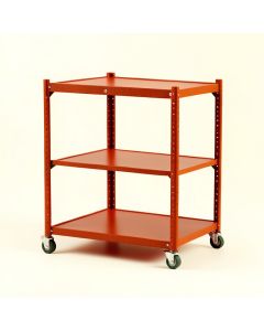 Hazel Crossing Empty Rolling Workshop Cart - Terracotta (synthetic illustration; no displayed measurements)