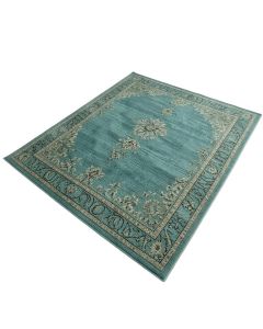 Hagerman Vintage Filigree Textured Weave Indoor/Outdoor Teal Area Rug (synthetic illustration; no displayed measurements)