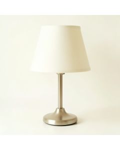 Alder Bridge Table Lamp With A Plain Fabric Shade - Ivory (synthetic illustration; no displayed measurements)