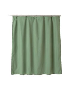Wren Edge Shower Curtain Hanging Flat From A Plain Rod - Green