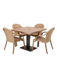 Bearden 3-Piece Commercial-Grade Patio Set With 2 Woven Dining Chairs And A