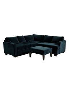 Lylah 106.7 '' Wide Velvet Reversible Sleeper Corner Sectional With Ottoman