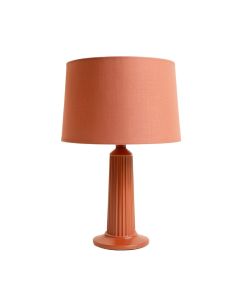 Laurel Branch Table Lamp With A Plain Fabric Shade - Terracotta