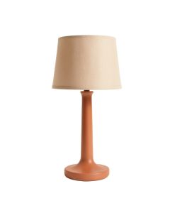 Field Dale Table Lamp With A Plain Fabric Shade - Terracotta