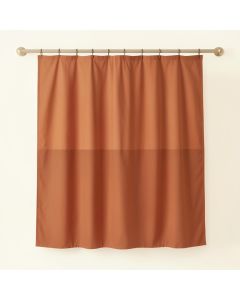 Olive Bluff Shower Curtain Hanging Flat From A Plain Rod - Terracotta (synthetic illustration; no displayed measurements)