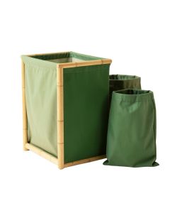 Dune Bridge Laundry Sorting Station With Plain Removable Bags - Green (synthetic illustration; no displayed measurements)