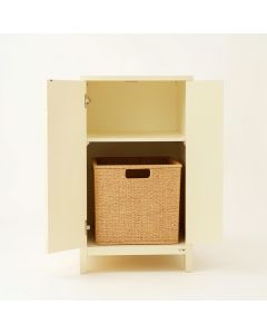 Juniper Crest Freestanding Pull-Out Hamper Cabinet - Cream (synthetic illustration; no displayed measurements)