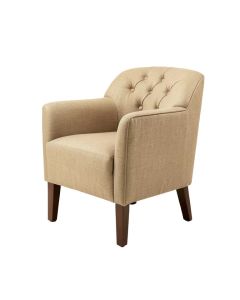 Danis Tufted Upholstered Side Chair In Antique Gold