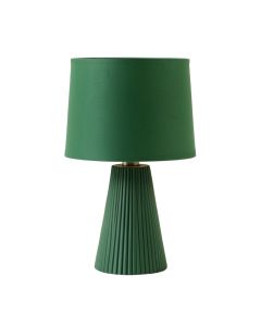 Linden Branch Table Lamp With A Plain Fabric Shade - Green
