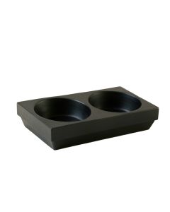 Fern Brook Pet Feeding Stand With Two Plain Empty Bowls - Black (synthetic illustration; no displayed measurements)