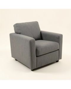 Upholstered Arm Chair In Gray (synthetic illustration; no displayed measurements)