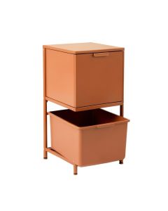 Holly Crest Freestanding Pull-Out Hamper Cabinet - Terracotta