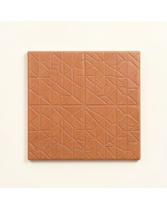 Laurel Branch Uninstalled Square Decorative Tile - Terracotta (synthetic illustration; no displayed measurements)
