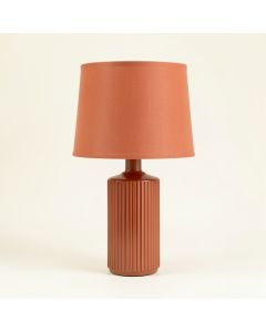 Reed Bend Table Lamp With A Plain Fabric Shade - Terracotta (synthetic illustration; no displayed measurements)