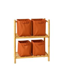 Juniper Bluff Laundry Sorting Station With Plain Removable Bags - Terracotta