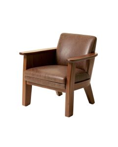 Scharff Solid Wood Stacking Arm Chair In Brown