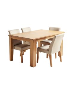 Halee Butterfly Leaf Rubberwood Solid Wood Dining Set