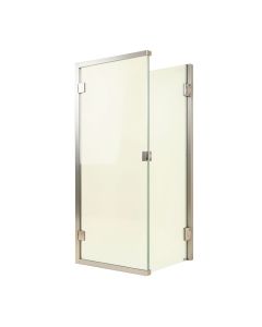 Unidoor Plus 58 '' W X 72 '' H Hinged Semi-Frameless Shower Door With Clearmax™ Technology (synthetic illustration; no displayed measurements)