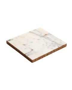Square Marble And Bark Edge Coaster