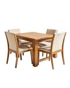 Iaconetti 5 - Piece Butterfly Leaf Rubberwood Solid Wood Dining Set