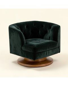 Kiowa 27.19 '' Wide Tufted Velvet Swivel Papasan Chair (synthetic illustration; no displayed measurements)