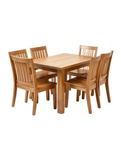 Arati 5 - Piece Rubberwood Dining Set (synthetic illustration; no displayed measurements)