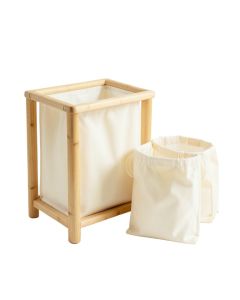 Briar Bluff Laundry Sorting Station With Plain Removable Bags - Cream