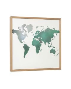 World Map On Wood By Jamie Macdowell - Wrapped Canvas Print