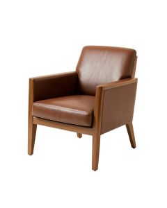 Upholstered Solid Wood Arm Chair