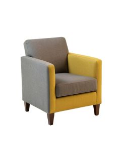 Burman Arm Chair In Gray/Yellow/Brown (synthetic illustration; no displayed measurements)