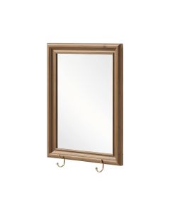 Marylee Rectangle Beveled Polish Frameless Wall Mirror With Hooks