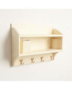 Cedar Edge Wall-Mounted Entryway Organizer Shelf - Cream (synthetic illustration; no displayed measurements)