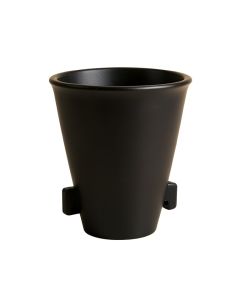 Laurel Bend Empty Railing Planter With Integral Brackets - Black
