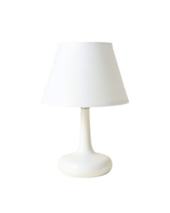Holly Branch Table Lamp With A Plain Fabric Shade - White