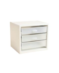 Lake Bridge Small-Parts Storage Drawer Cabinet - White (synthetic illustration; no displayed measurements)