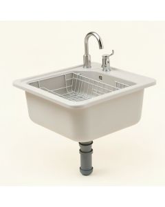 Kore 33 '' L X 20 '' W Farmhouse/Apron Kitchen Sink With Sink Grid And Drain Assembly (synthetic illustration; no displayed measurements)
