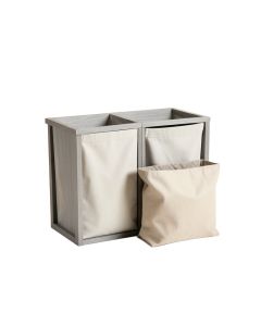 Harbor Crossing Laundry Sorting Station With Plain Removable Bags - Gray