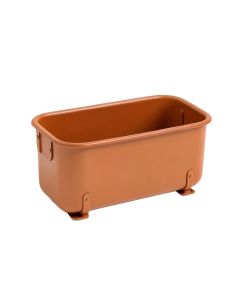 Olive Bluff Empty Railing Planter With Integral Brackets - Terracotta