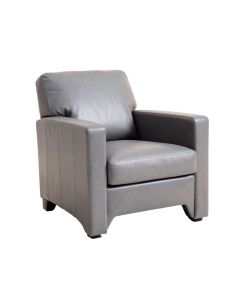 Leather Upholstered Arm Chair In Gray (synthetic illustration; no displayed measurements)