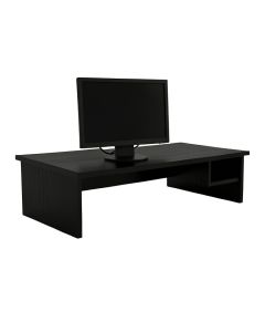 Oak Arc Desktop Monitor Riser (synthetic illustration; no displayed measurements)