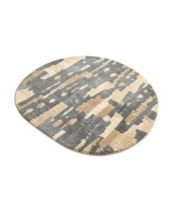 Abstract Tufted Wool Gray/Beige Area Rug